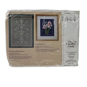 THE CREATIVE CIRCLE Tree of Life Banner Needlepoint Kit 1344 Wall Hanging #1344